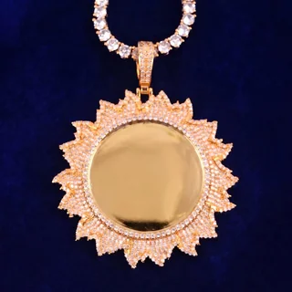 Sunburst Round picture pendant style